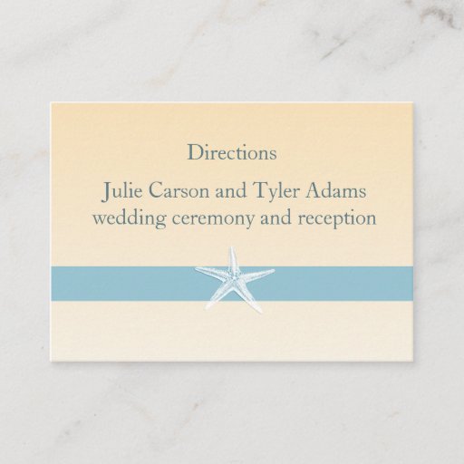 Customizable Sandy Starfish Direction Card Business Card Templates