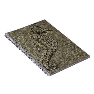 Sandy Textured Aquatic Seahorse Artwork Notebook