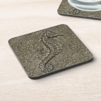 Sandy Textured Seahorse Photograph Coaster
