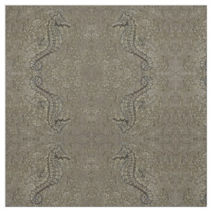 Sandy Textured Seahorse Photograph Fabric
