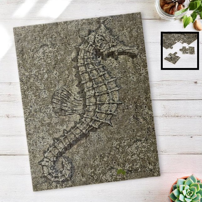 Sandy Textured Seahorse Photograph Jigsaw Puzzle (252 piece, 11" x 14" seahorse jigsaw puzzle)