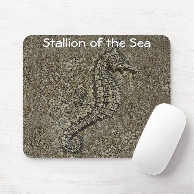 Sandy Textured Seahorse Photograph Mouse Pad (With Mouse)