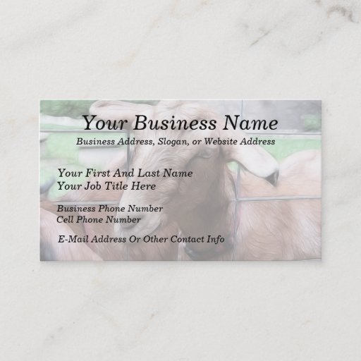 Customizable Sandy The Goat At The Gate Business Card Template