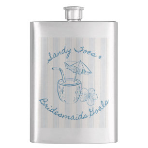 Sandy Toe & Bridesmaids Goals Coastal Bachelorette Flask