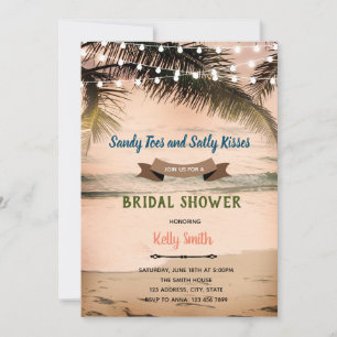 Sandy toe salty kisses bridal shower invitation