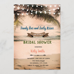 Sandy toe salty kisses bridal shower invitation