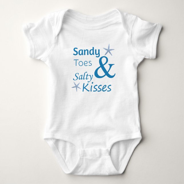 Sandy Toes and Salty Kisses Beach Life Quote Baby Bodysuit (Front)