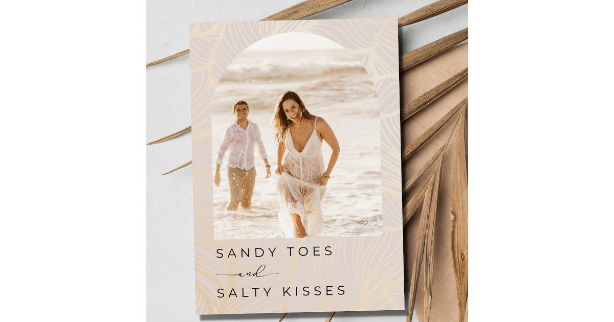 Sandy Toes Arch Photo Beach Wedding Save the Date | Zazzle