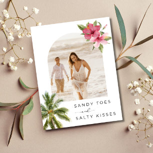 Sandy Toes Beach Wedding Photo Save the Date Announcement Postcard