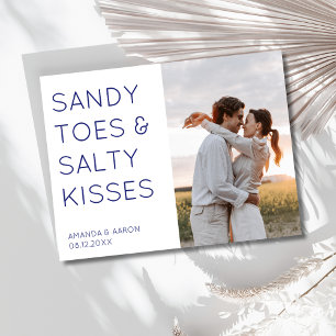 Sandy Toes Photo Beach Wedding Save the Date  Announcement Postcard