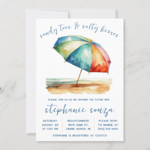 Sandy Toes & Salty Kisses, Beach Bridal Shower Invitation