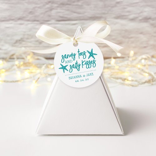 Sandy Toes  Salty Kisses Destination Wedding Favor Tags