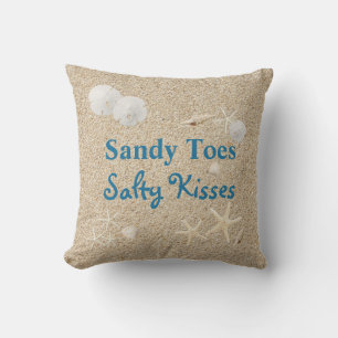 Sandy Toes Salty Kisses Pillow - Outdoor