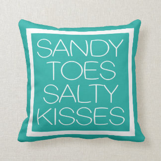 Sandy Toes Salty Kisses Throw Pillow