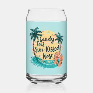 Sandy Toes Sun-Kissed Nose Beach Aesthetic Can Glass