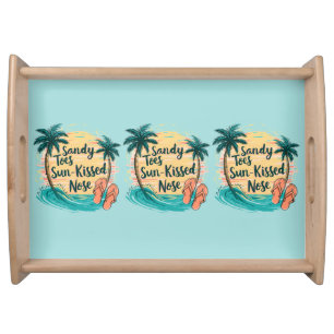 Sandy Toes Sun-Kissed Nose Beach Aesthetic Serving Tray