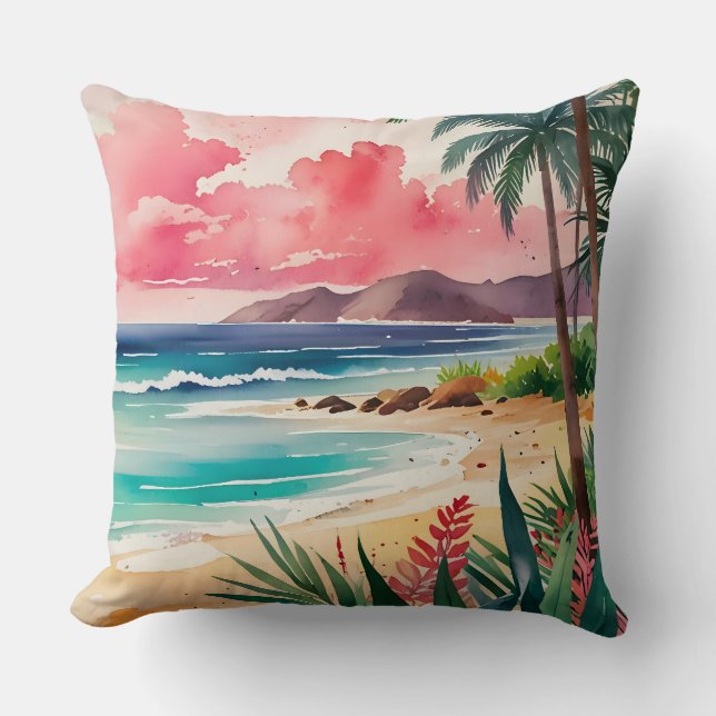 Sandy Toes Throw Pillow (Front)