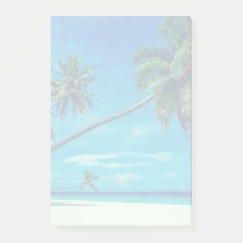 Sandy White Beach with Tropical Palms Post_it Notes