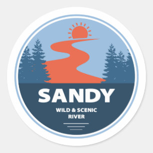Sandy Wild And Scenic River Classic Round Sticker