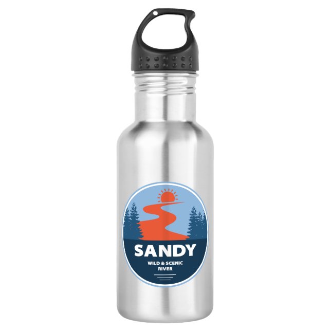 Sandy Wild And Scenic River Stainless Steel Water Bottle (Front)