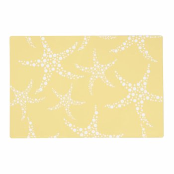 Sandy Yellow And White Starfish Pattern. Placemat by Graphics_By_Metarla at Zazzle