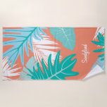 Sandyland Tropical Leaves Beach Towel