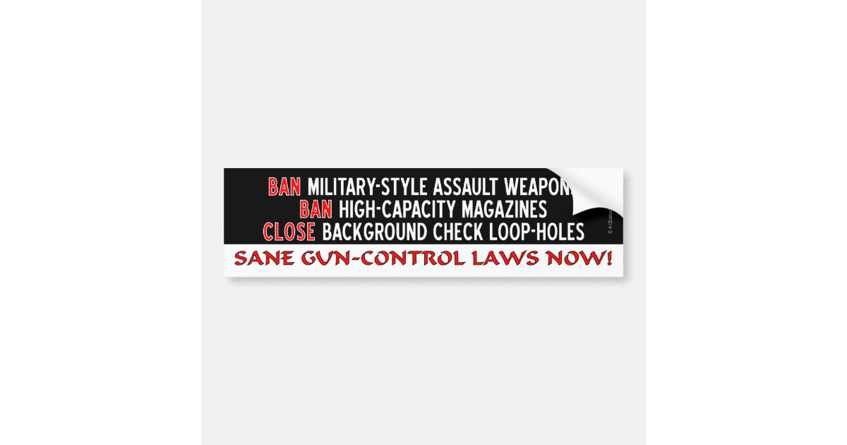 Gun Rights Bumper Sticker Sane Gun-Control Laws NOW! Bumper Sticker | Zazzle