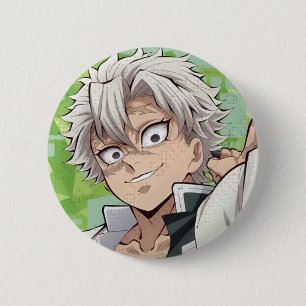 Sanemi Shinazugawa brooch from Demon Slayer Button