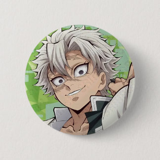 Sanemi Shinazugawa brooch from Demon Slayer Button