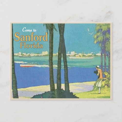 Sanford Florida vintage travel 1920s Postcard