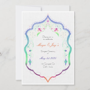 Sangeet Indian Sikh Wedding Ceremony Invitation