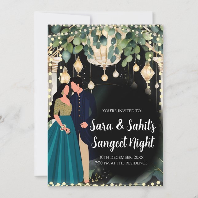 Sangeet invites & Digital Sangeet cards (Front)