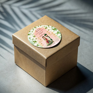 Sangeet mehndi Indian wedding personalized Classic Round Sticker