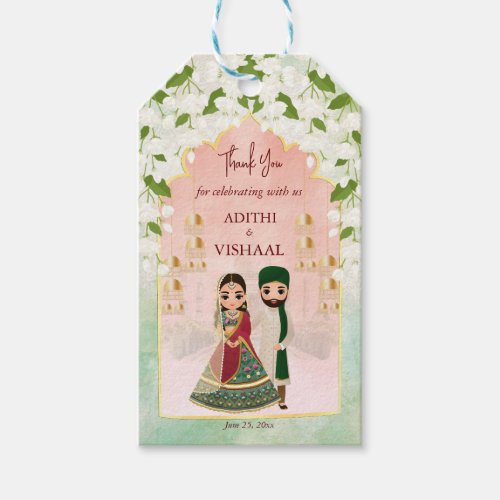 Sangeet mehndi Indian wedding personalized Gift Tags