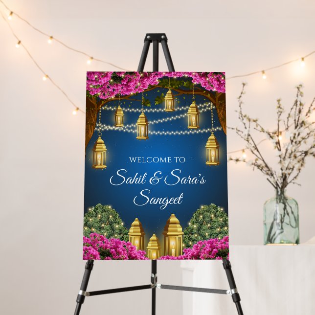 Sangeet Night welcome board as Indian Sangeet sign (In Situ (Stand))