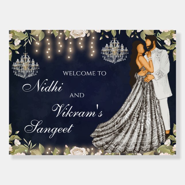 Sangeet Night welcome board & Indian Sangeet signs (Front)