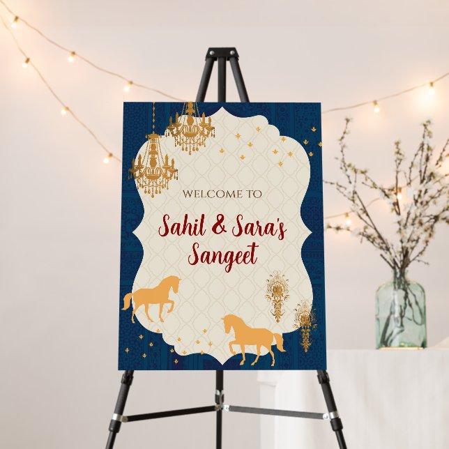 Sangeet Poster Indian Sangeet Welcome Signs (In Situ (Stand))