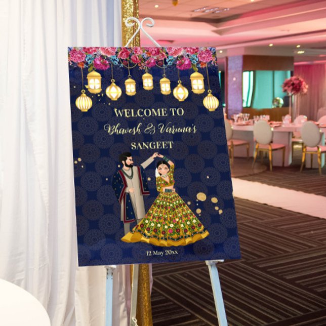 Sangeet welcome custom sign dancing Indian couple (Creator Uploaded)