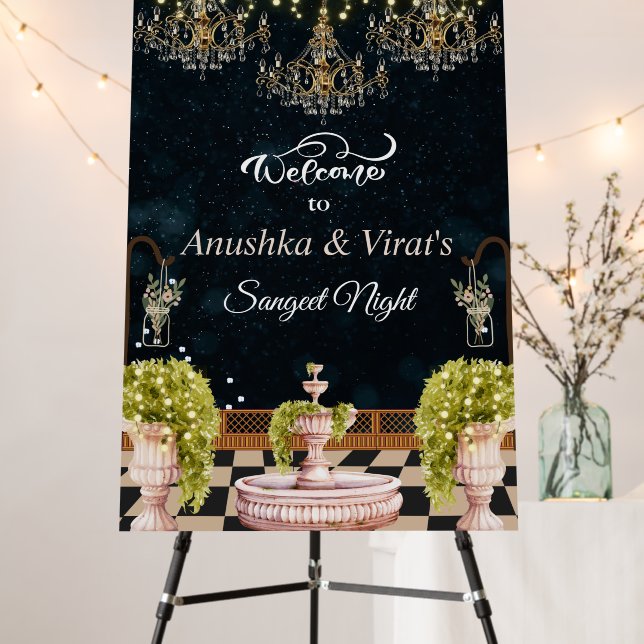 Sangeet Welcome Sign Board, Sangeet Night Decor (In Situ (Stand))