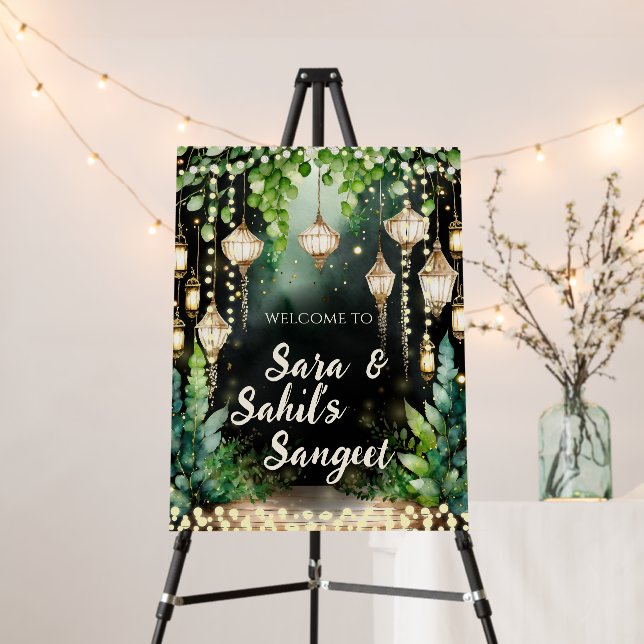 Sangeet welcome Sign & Wedding Sangeet Poster (In Situ (Stand))