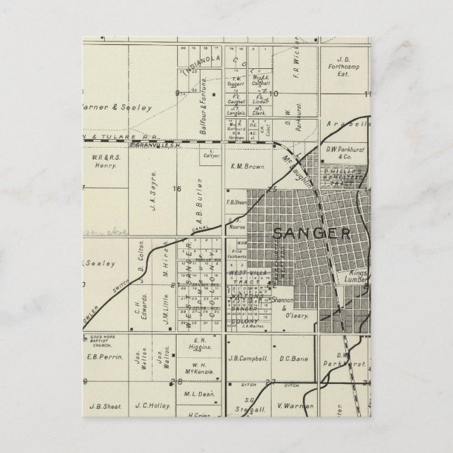 Sanger, California Postcard (Front)