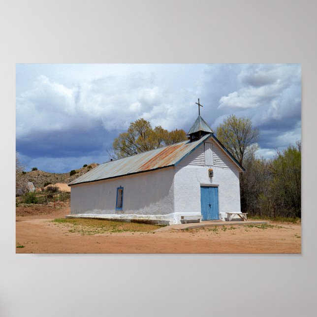 Sangre de Cristo Chapel in Cuartelez, New Mexico Poster (Front)