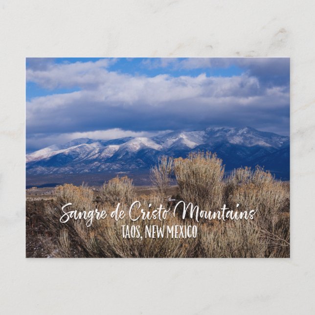 Sangre de Cristo Mountains near Taos, New Mexico Postcard (Front)