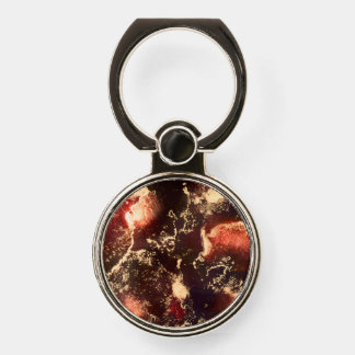 Sangria and Gold Alcohol Ink Abstract Phone Ring Stand