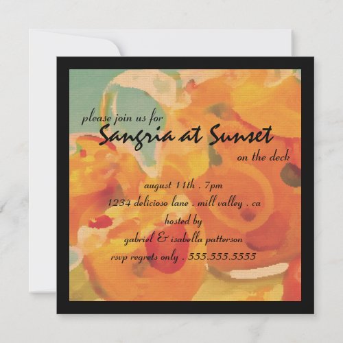 Sangria at Sunset on the Deck Party Invitation