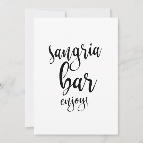 Sangria Bar Affordable Calligraphy Wedding Sign