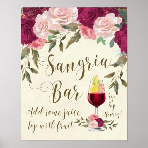 Sangria bar sign poster