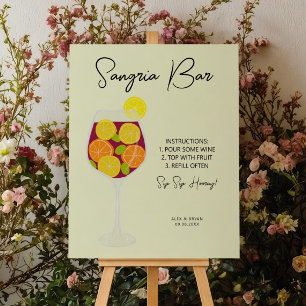 Sangria Bar Wedding Sign, Bridal Shower, or Party Foam Board