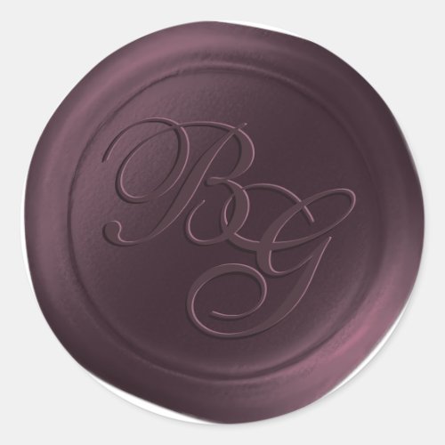 Sangria Calligraphy Monogram Wax Seal Stickers