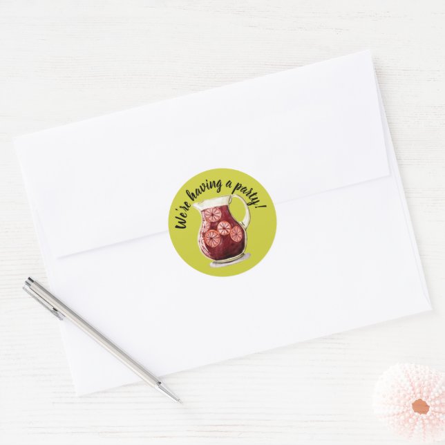 Sangria Classic Round Sticker (Envelope)
